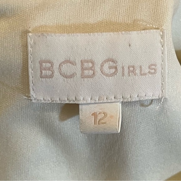 BCBG Girls Shantung Bodice Dress Winter White and Black Layered Tiered Tulle 12 - Picture 16 of 16